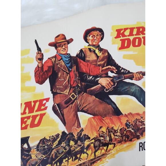 Vintage The WAR WAGON movie poster 14x21 John‎ Wayne Belgian French - Picture 4 of 12